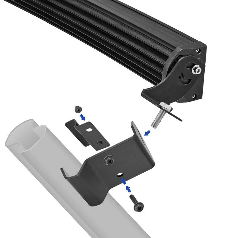 Wsays No Need Drilling 50 inch Curved Straight LED Light Bar Upper Windshield Pro-fit Cage Mounting Brackets Compatible with Polaris Ranger 570 900 1000 - Image 3